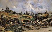 Paul Cezanne Pang Schwarz map of the villages near oil painting